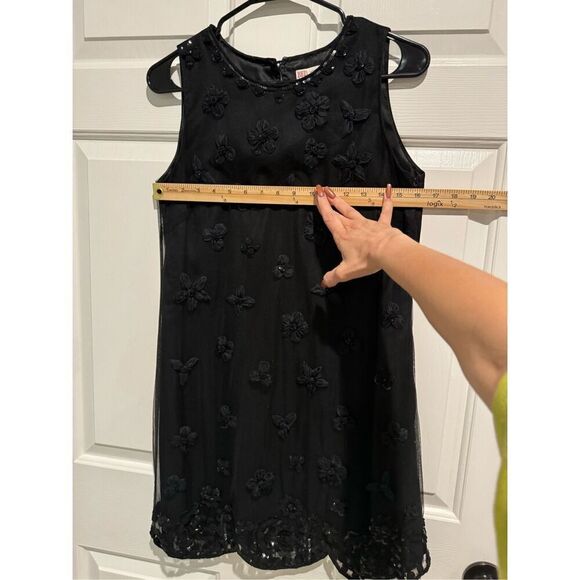 Red Valentino Beaded Embroidered Floral Appliqué Black Sleeveless Lined Dress 40 - Picture 7 of 16